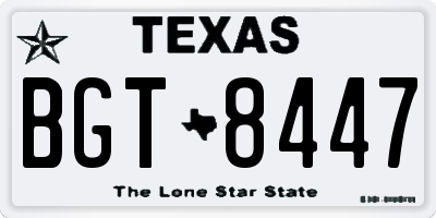 TX license plate BGT8447