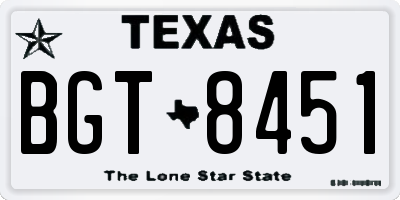 TX license plate BGT8451