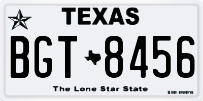 TX license plate BGT8456