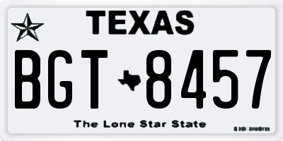 TX license plate BGT8457