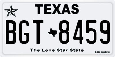 TX license plate BGT8459