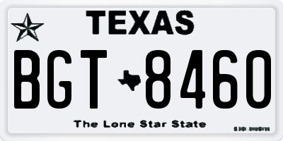 TX license plate BGT8460