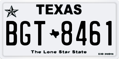TX license plate BGT8461