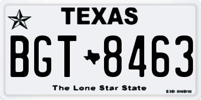 TX license plate BGT8463