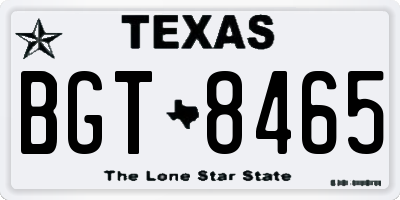 TX license plate BGT8465