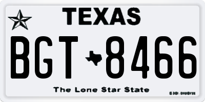 TX license plate BGT8466