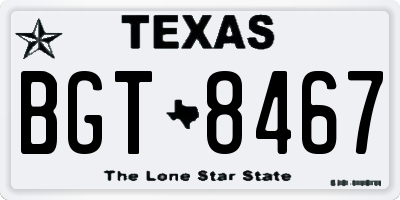 TX license plate BGT8467