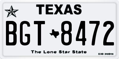 TX license plate BGT8472