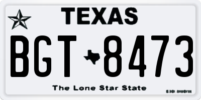 TX license plate BGT8473