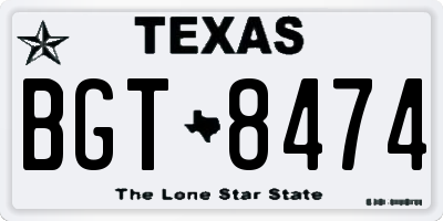 TX license plate BGT8474