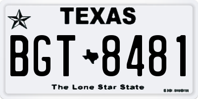TX license plate BGT8481