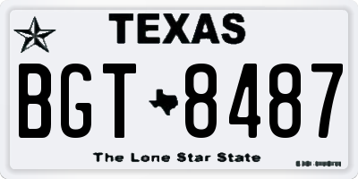 TX license plate BGT8487