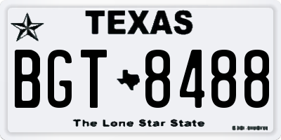TX license plate BGT8488
