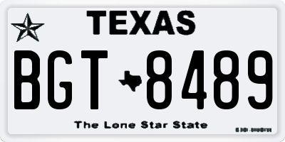 TX license plate BGT8489