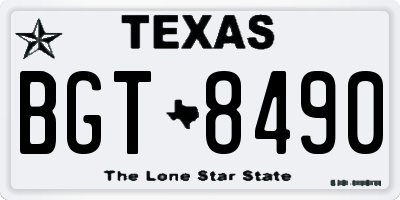 TX license plate BGT8490