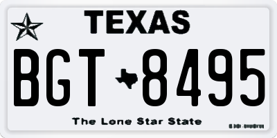 TX license plate BGT8495
