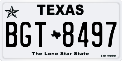 TX license plate BGT8497