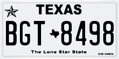 TX license plate BGT8498