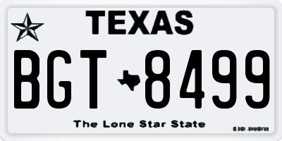 TX license plate BGT8499
