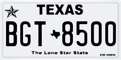 TX license plate BGT8500