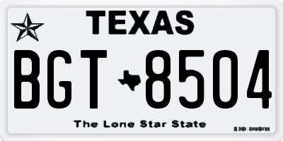 TX license plate BGT8504