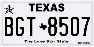 TX license plate BGT8507