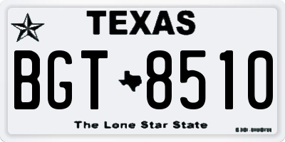 TX license plate BGT8510