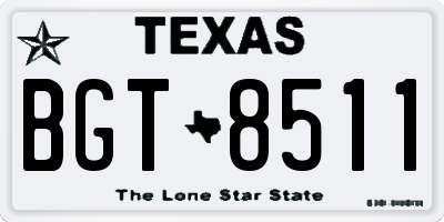 TX license plate BGT8511