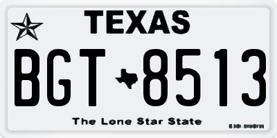 TX license plate BGT8513