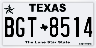 TX license plate BGT8514
