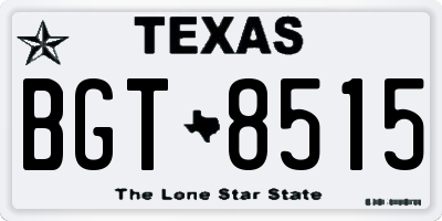 TX license plate BGT8515