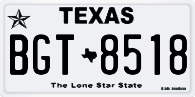 TX license plate BGT8518