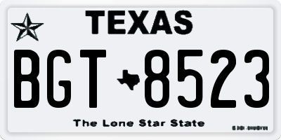 TX license plate BGT8523