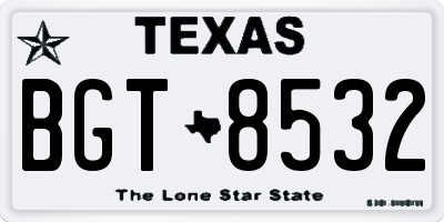 TX license plate BGT8532