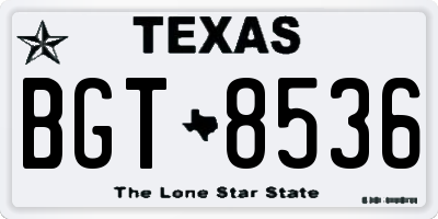 TX license plate BGT8536