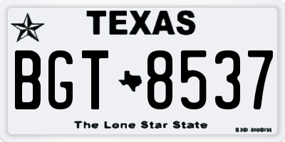 TX license plate BGT8537