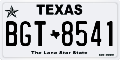 TX license plate BGT8541