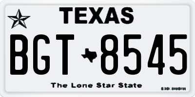 TX license plate BGT8545