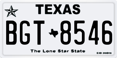 TX license plate BGT8546