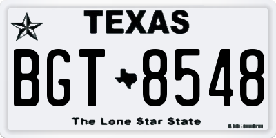 TX license plate BGT8548