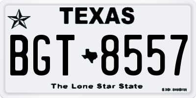 TX license plate BGT8557