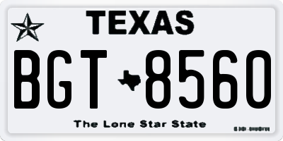 TX license plate BGT8560