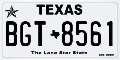 TX license plate BGT8561