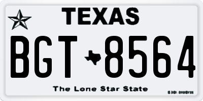 TX license plate BGT8564