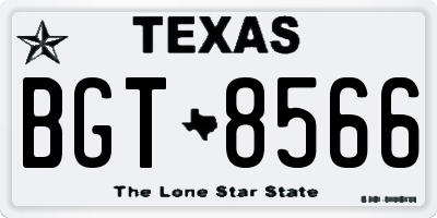 TX license plate BGT8566