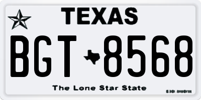 TX license plate BGT8568
