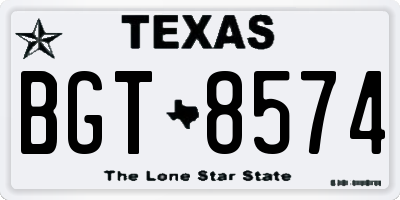 TX license plate BGT8574