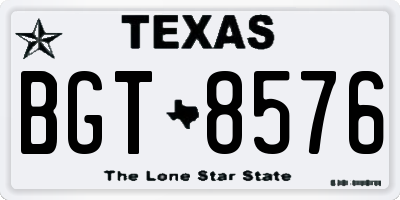 TX license plate BGT8576