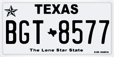 TX license plate BGT8577