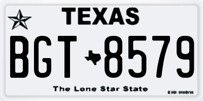 TX license plate BGT8579